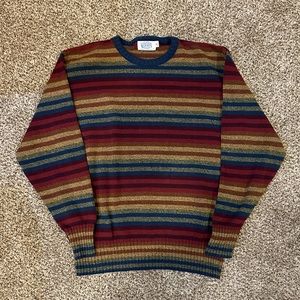 Vintage Frankenmuth Woolen Mill Retro Striped Cotton Blend Size Medium Sweater